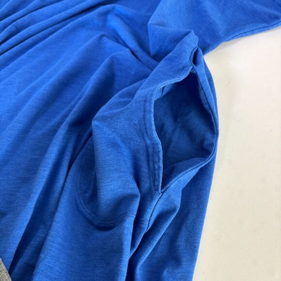 Tommy Bahama Marina Slub Mini Dress Womens M Blue Sleeveless Ruffle Hem Pockets - Picture 7 of 9